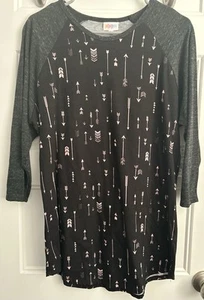 NEW LuLaRoe Randy Arrow Shirt Black And Pink Size XL - Picture 1 of 5
