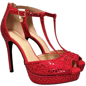 Thalia Sodi Chacey Damen-Riemchensandale Plateau verziert Größe US 8,5 W rot MC - Bild 1 von 4