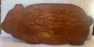 Tabla de cortar cerdo arte popular primitivo antigua - Imagen 1 de 5