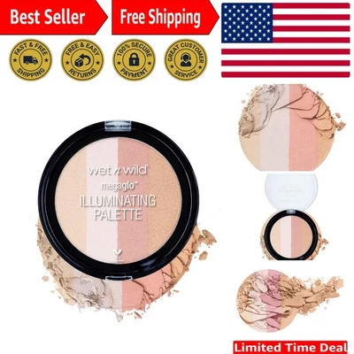 Paleta de rubor e iluminador MegaGlo - brillo brillante en rosa Foto 1 de 4