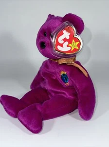 Ty Beanie Babies Millennium Bär Plüschtier - lila 1999 - Bild 1 von 7