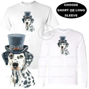 Dalmatian Dog Breed Vintage Gentleman Steampunk Hat Custom T Shirt - Bild 1 von 4