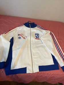 VNTG🔥 Adidas Originals San Juan Puerto Rico Full Zip Track Jacket Retro Sz XL - Picture 1 of 5