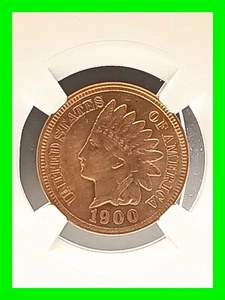 1900 Indian Head Cent Penny - UNC Stempelglanz - NGC UNC Details - veränderte Farbe - Bild 1 von 5