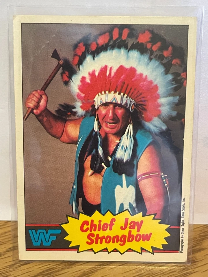 1985 O-pee-Chee WWF Wrestling Chief Jay Strongbow #20 - Image 1 of 2