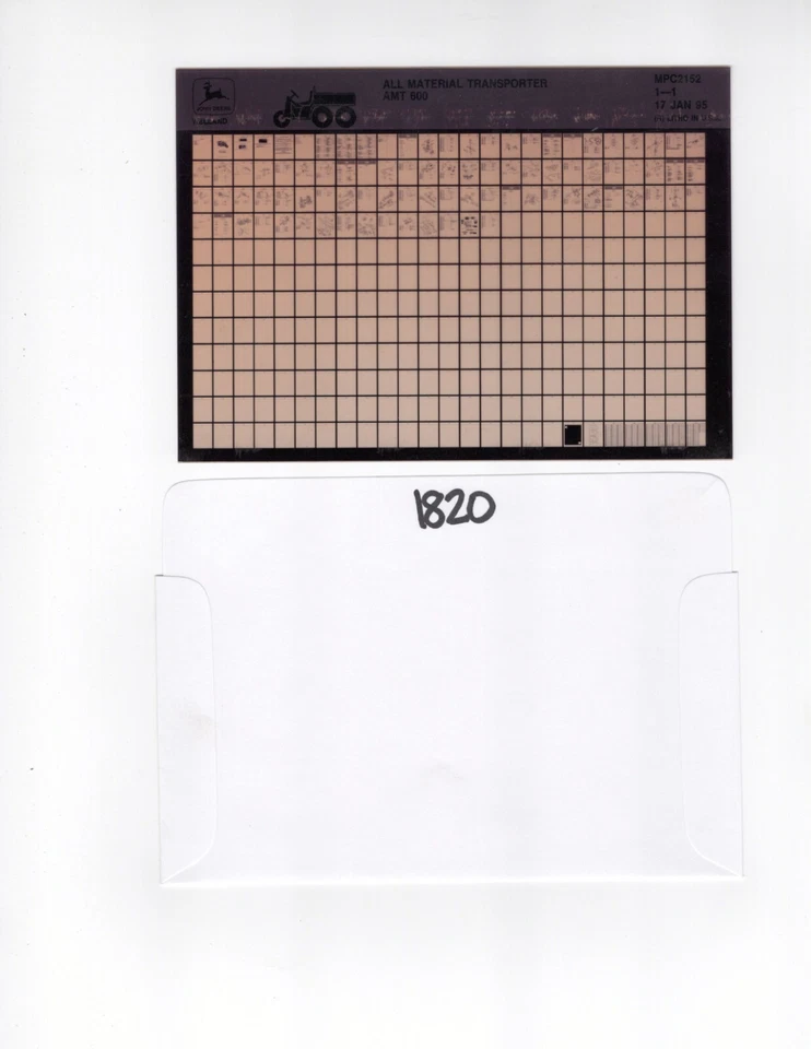 John Deere AMT600 каталог деталей микрофиша руководство MPC2152 - Изображение 1 из 1