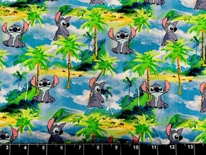 Tina SCRAP 9"x21" Lilo & Stitch Allover Palm Tree Tropical Disney Cotton Fabric - Picture 1 of 1