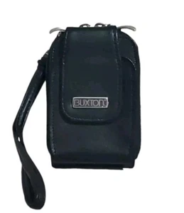 Buxton Leather Wallet Black Accordion Wristlet Crossbody Zip Around - Picture 1 of 4
