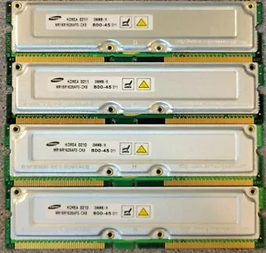 4x 256 MB (1 GB Total) Samsung MR16R1628AF0-CK8 RAMBUS 256MB Memory - Picture 1 of 3