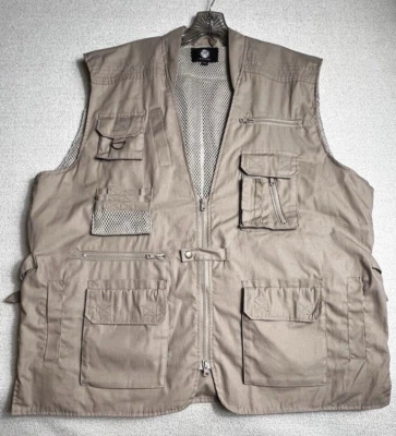 Rothco Safari Tactical Vest Mens Khaki Hunting Camping Fishing Size XL - Image 1 of 4