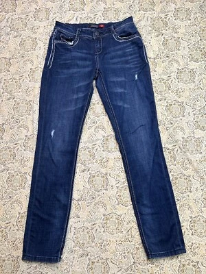 Jeans feminino designer Peoples Liberation skinny angustiado azul tamanho. 28 senhoras - Imagem 1 de 4