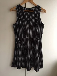 LOVE ladies black polka dots viscose summer dress size S Small 🖤 - Picture 1 of 8