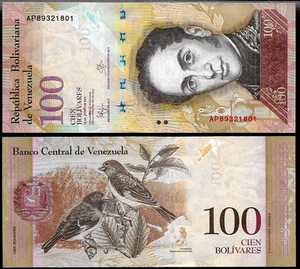 World Paper Money - Venezuela 100 Bolivares 2015 Series AP8 @ Crisp UNC - Picture 1 of 1