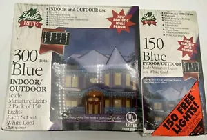 (450) Blue Indoor/Outdoor Icicle Miniature Christmas Lights - Picture 1 of 6