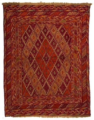 197 x 147 cm | Vintage Handmade Afghan Carpet Mushwani Brown Oriental Wool Rug - Image 1 of 4