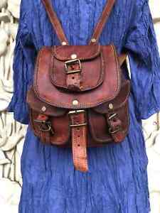 Backpack Very Soft Leather Genuine Vintage Bag Women Travel Brown Shoulder