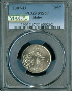 2007 D IDAHO QUARTER PCGS MS67 PQ 2ND FINEST MAC SPOTLESS * - Picture 1 of 2