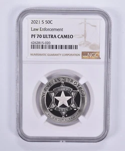 2021-S Law Enforcement Commemorative Half Dollar PF70 UCAM NGC - Picture 1 of 5