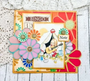 Handmade Retro Vintage Hippie Summer NOTE & 60's Flowers All Occasion Card - Bild 1 von 3