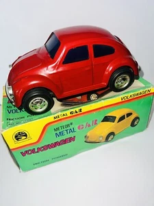 Meteor Metal Tinplate Car Friction Driven Volkswagen Original Box VTG EXCELLENT - Picture 1 of 14