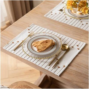 Placemats Set of 4 for Dining Table Décor Woven Cloth Place Mats for Farmhous... - Picture 1 of 5