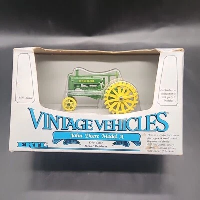 1989 ERTL JOHN DEERE MODEL A Tractor Vintage Vehicles 1/43 Die Cast NIB - Image 1 of 4