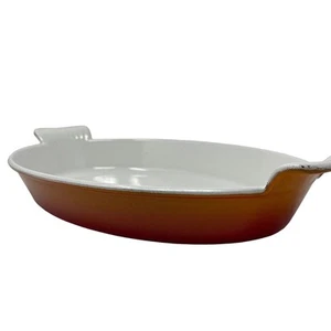 Piatto vintage Le Creuset Descoware Belgio ovale gratin 34 fiamme ferro smaltato - Foto 1 di 17