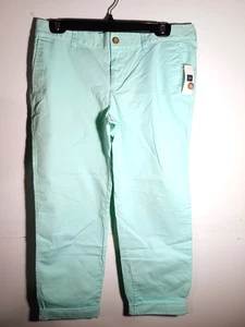 NEW Khakis by GAP Girlfriend Ankle Pants Womens teal size 6R rolled chino style - Picture 1 of 8
