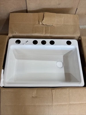 Kohler 5871-5UA3-0  33" Undermount Cast Iron Kitchen Sink - White - Image 1 of 4