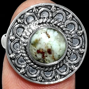 Natural Variscite 925 Sterling Silver Ring s.7.5 Jewelry R-1256 - Picture 1 of 5
