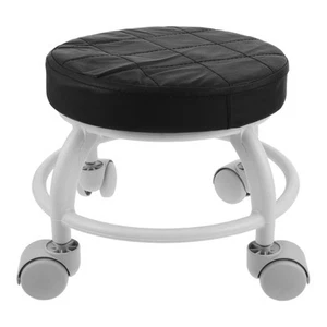 Beauty Pediküre Hocker mit Rollen rund Salon Büro niedriger Rollsitz - Bild 1 von 12