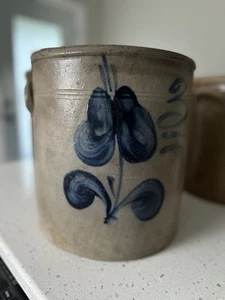 RARE 1800s BACHELDER MENASHA WIS 3 GAL POTTERY SALT GLAZE Stoneware CROCK - Picture 1 of 7