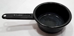 ENAMELWARE Pot - GRANITEWARE Pot - BLACK w/ White SPECKLED - VINTAGE - Farmhouse - Picture 1 of 16
