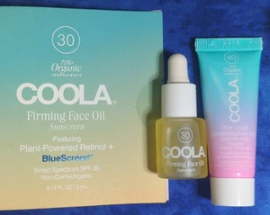 Coola 2pc: Firming Face Oil sp30, Dew Good Illuminating Body Melt spf40 trvl sz - Imagen 1 de 4