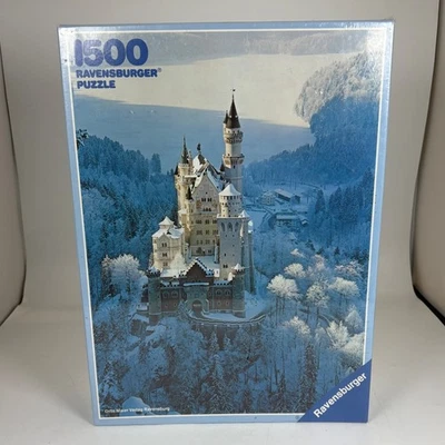 Ravensburger 1500 pc #162192 Neuschwanstein Castle In Winter New Sealed Germany - Image 1 of 2