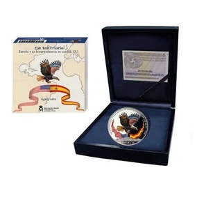 ESPAÑA 10 euro plata 2025 proof 250 ANIV. EEUU - ÁGUILA CALVA 8 REALES - Imagen 1 de 3