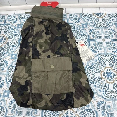 Abrigo para Perro Rojo Camuflaje Verde Rompevientos Chaqueta Capucha Almacenamiento Mediano Foto 1 de 4