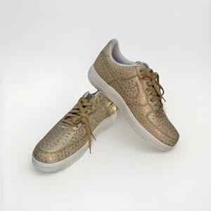  Nike Air Force 1 Low 07 LV8 Rare Gold Snakeskin Shoes Men’s Size 11  - Picture 1 of 10