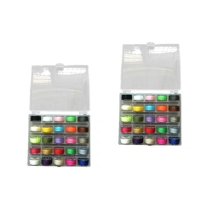 Set of 2 Sewing Thread Storage Box Spools Machine Bobbin Boxes Case - Picture 1 of 10