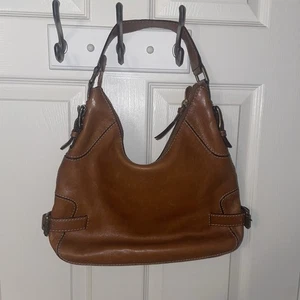 Bolso de Hombro Michael Kors Vintage Cuero Marrón Media Luna Cartera Hebillas - Imagen 1 de 20