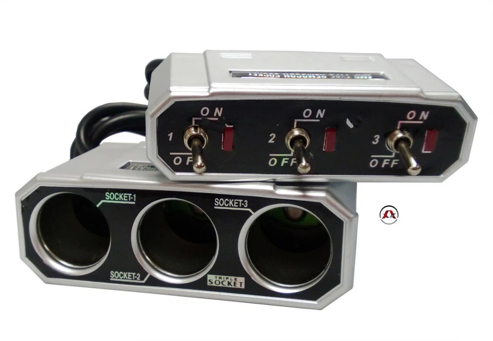 Triple Prise Allume-Cigare avec interrupteurs - Photo 1/1