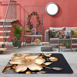 3D Perlenblätter R085 rutschfeste Teppichmatte rund elegant Teppich Panda - Bild 1 von 5