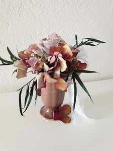 Dekogesteck Tischdeko Landhaus Shabby Wachsrose Hortensie Muscheln - Bild 1 von 8