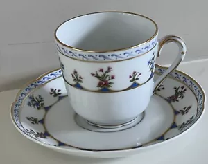 "Juego de tazas y platillos con patas" azul Chateaubriand de Bernardaud | Limoges - Imagen 1 de 6
