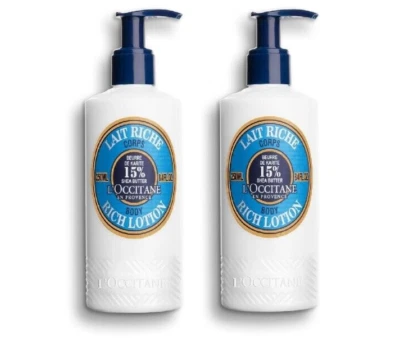 Loción rica en cuerpo L'OCCITANE 15 % manteca de karité 8,4 fl oz cada una (paquete de 2) nueva Foto 1 de 4