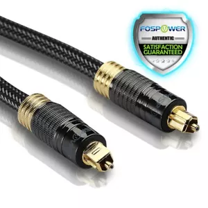 FosPower 15FT Braided Toslink Digital Optical Audio Cable For PS4 Xbox One Wii U - Picture 1 of 7
