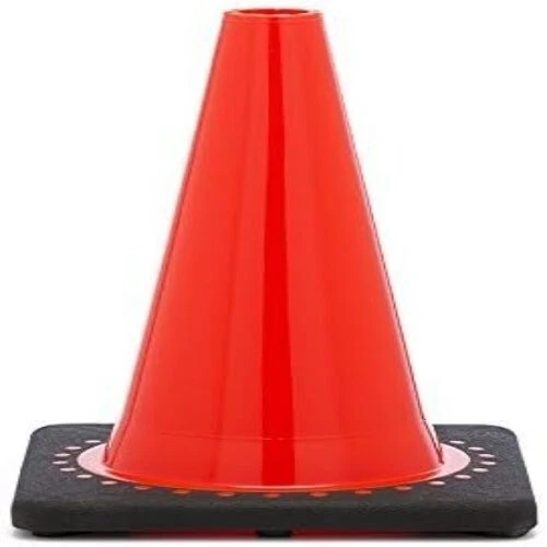 FC-120 Orange Traffic Safety Cone with Black Base, 12'' H - Image 1 of 1
