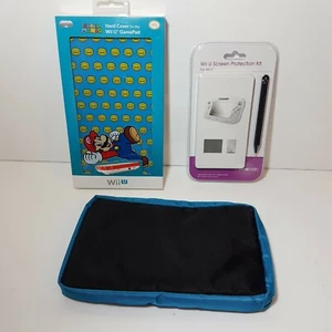 3x Zubehör für Wii U Gamepad Controller = Super Mario Hardcover + Displayschutzfolie - Bild 1 von 3