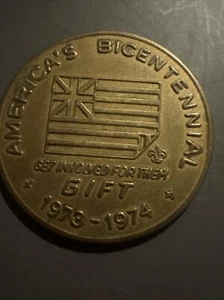 Zweihundertjähriges Jubiläum 1973-74 Beteiligen Sie sich für sie Pfadfinder MÜNZMARKE Geschenk BSA - Bild 1 von 3