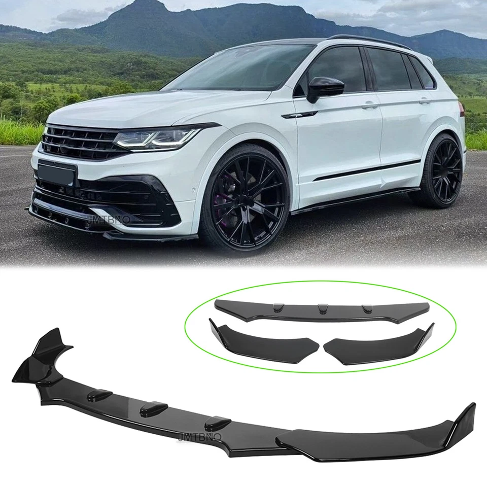 Kit de carrocería divisor alerón labial parachoques delantero ABS para Volkswagen VW Tiguan 2009-23 Foto 1 de 4